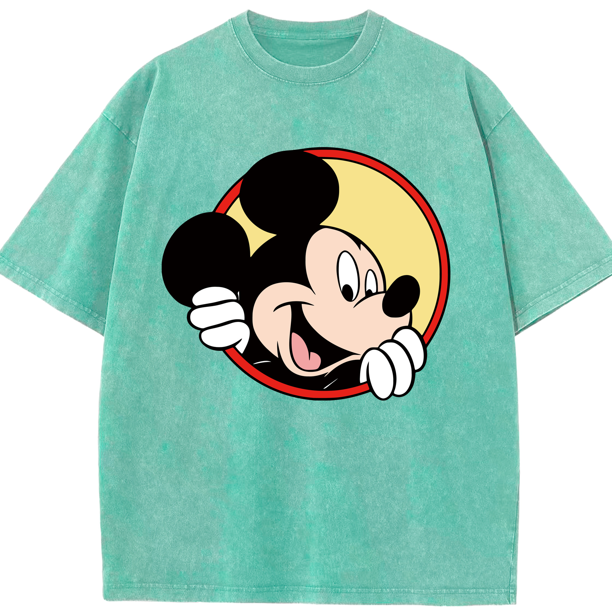 （画像用） ミッキーマウス Mickey Mouse 綿100% ヴィンテージ風 半袖Tシャツ（フロントプリント）